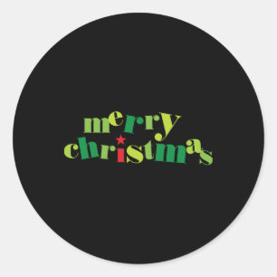 Merry Christmas Modern Tygraphy T Shirt  Classic Round Sticker
