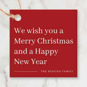Merry Christmas modern type holiday gift tag