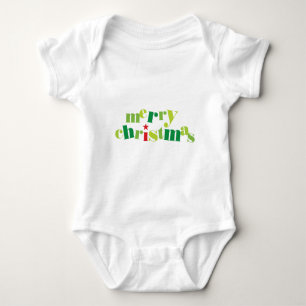 merry christmas modern typography baby bodysuit