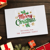 Merry Christmas Modern Typography Festive Family
