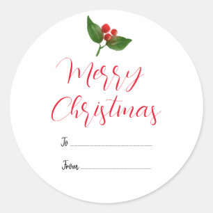 Merry Christmas Modern Typography Gift Tag