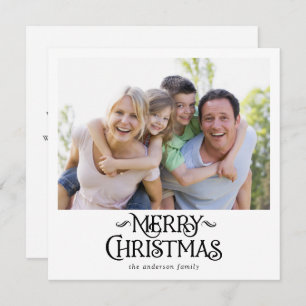 Merry Christmas Modern Typography  Holiday Card