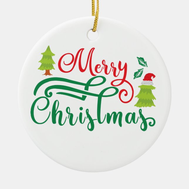Merry Christmas | Modern Typography | Ornament (Front)