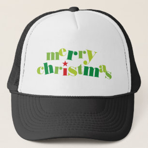 merry christmas modern typography trucker hat