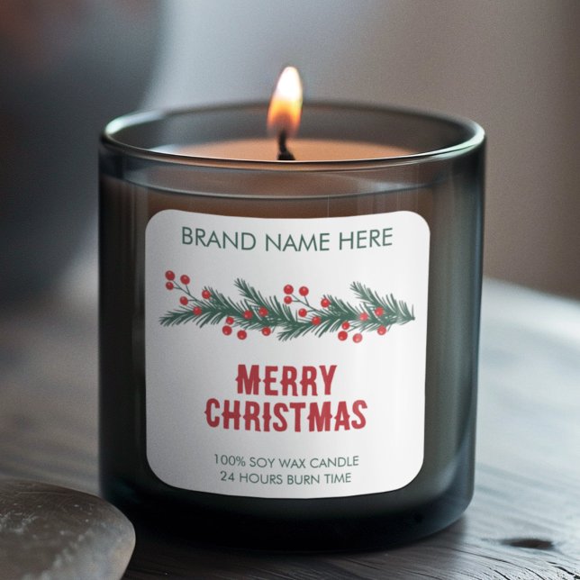 Merry Christmas | Modern Wreath Candle Labels (Creator Uploaded)