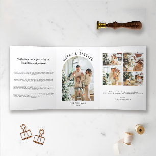 Merry Christmas Modern Year in Review Card