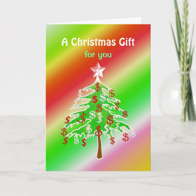 Merry Christmas Money Tree - Money Enclosed Holiday Card (Front)