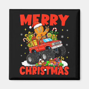 Merry Christmas Monster Truck Funny Gingerbread Me Magnet