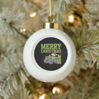 Merry Christmas Monster Truck Toddler Boys Xmas