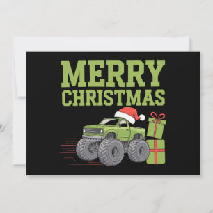 Merry Christmas Monster Truck Toddler Boys Xmas  Holiday Card
