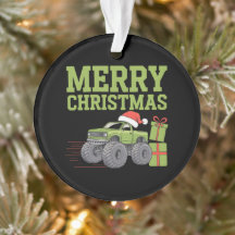 Merry Christmas Monster Truck Toddler Boys Xmas  Ornament
