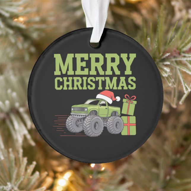 Merry Christmas Monster Truck Toddler Boys Xmas  Ornament (Tree)