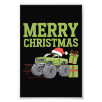 Merry Christmas Monster Truck Toddler Boys Xmas