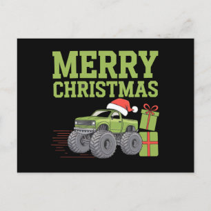 Merry Christmas Monster Truck Toddler Boys Xmas  Postcard