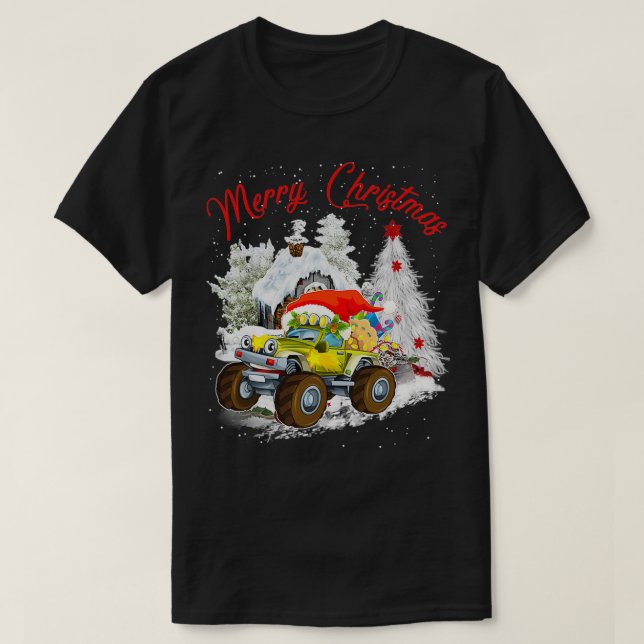 Merry Christmas Monster Truck With T-Shirt (Design Front)