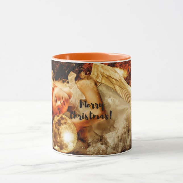 Merry-Christmas Moon Angel Mug (Center)