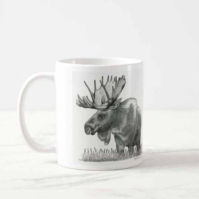 Merry Christmas Moose Coffee Mug (Left)