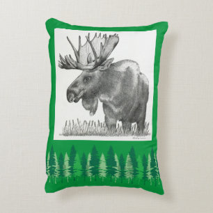 Merry Christmas Moose Decorative Cushion