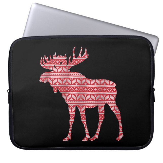 MERRY CHRISTMAS MOOSE LAPTOP SLEEVE (Front)