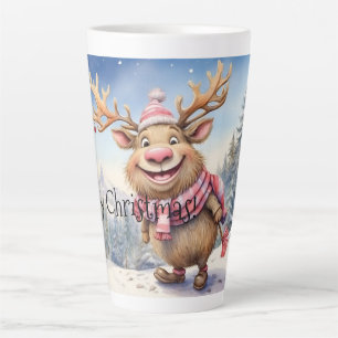 Merry Christmas Moose Latte Mug
