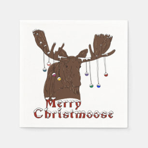 Merry Christmas Moose Napkins