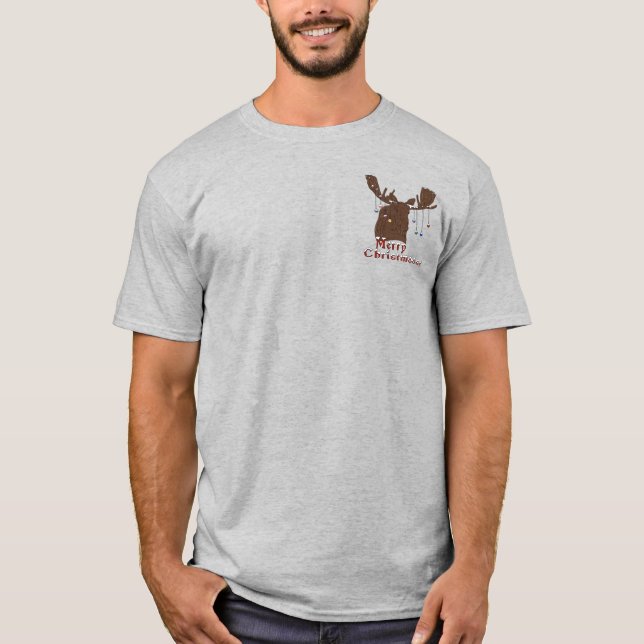 Merry Christmas Moose T-Shirt (Front)