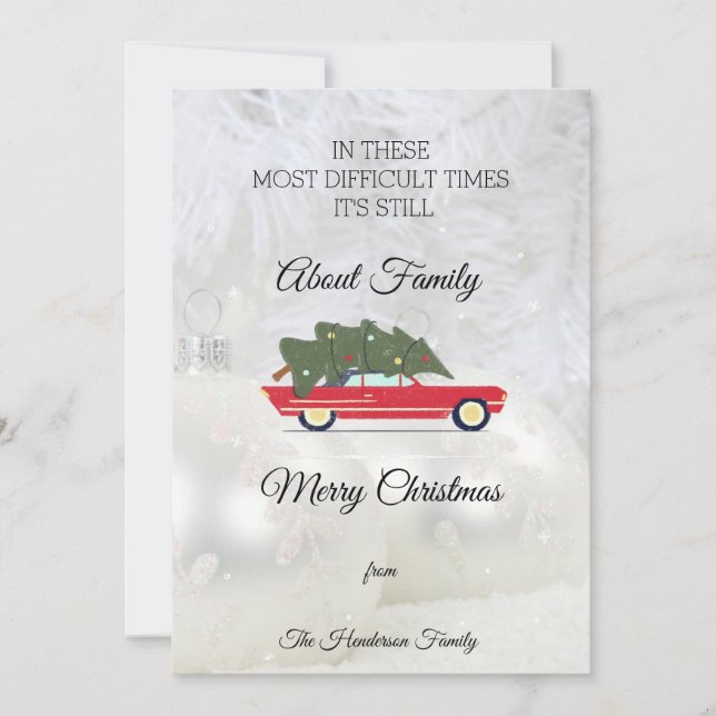 Merry Christmas Most Difficult Times Festive Tree Holiday Card (Front)
