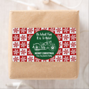 Merry Christmas Motorcycle Gift Tag Snowflake