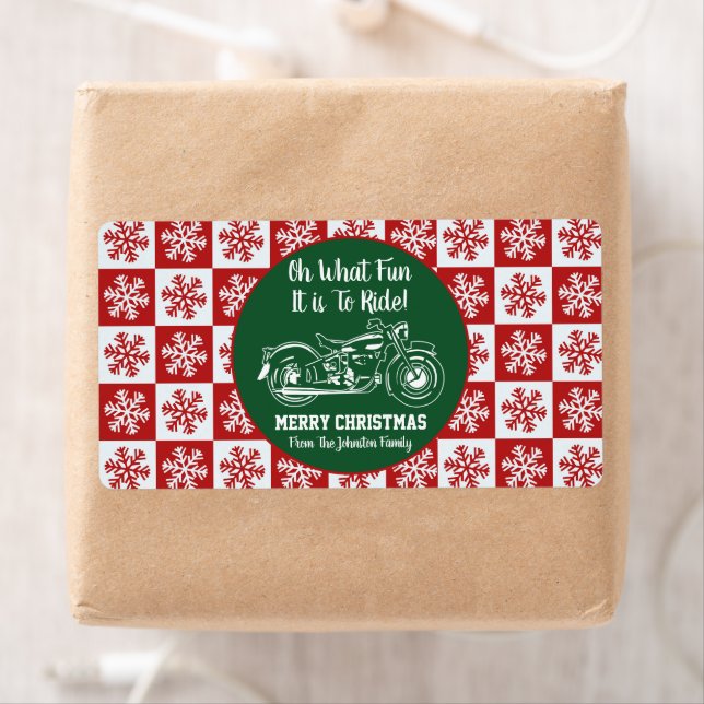 Merry Christmas Motorcycle Gift Tag Snowflake (Insitu)