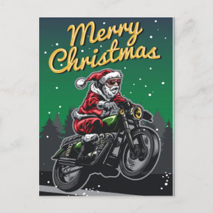Merry Christmas Motorcycle Santa   Holidays Holiday Postcard