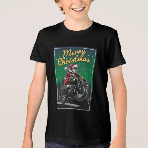 Merry Christmas Motorcycle Santa   Holidays Tri-Blend Shirt