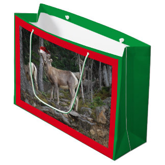 Merry Christmas Mountain Goats Large Gift Bag