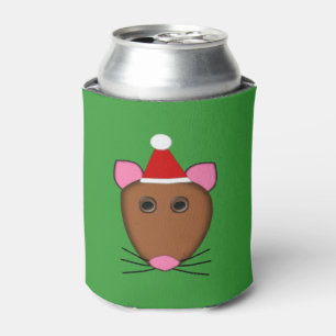 Merry Christmas Mouse Can Cooler