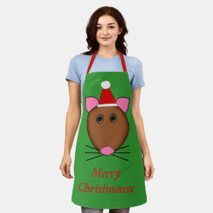Merry Christmas Mouse Custom Apron