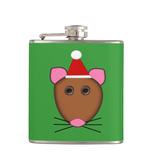 Merry Christmas Mouse Flask (Front)