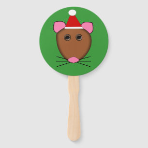 Merry Christmas Mouse Hand Fan
