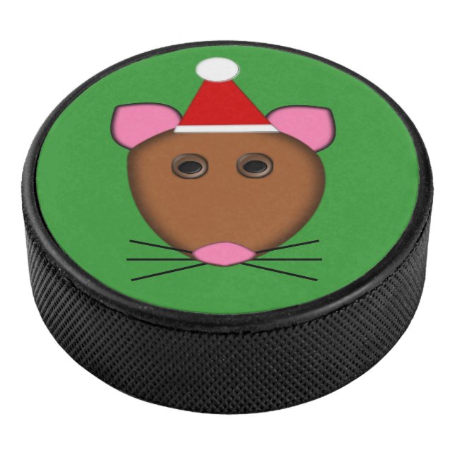 Merry Christmas Mouse Hockey Puck (3/4)