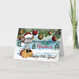 Merry Christmas Mouse Holiday Card