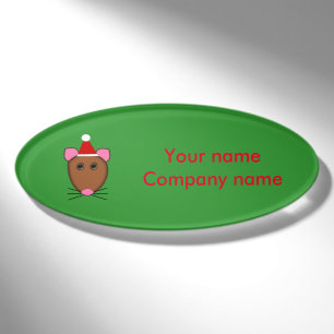 Merry Christmas Mouse Personalised Name Tag