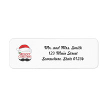 Merry Christmas Moustache Return Label