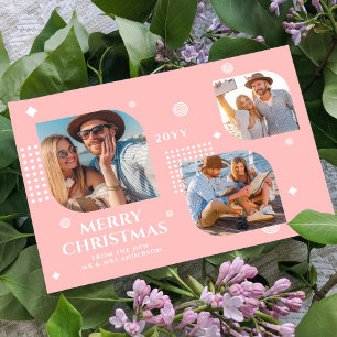 Merry Christmas Mr & Mrs 3 Photo Collage Modern