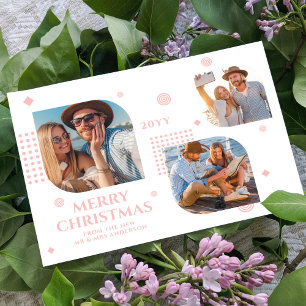 Merry Christmas Mr & Mrs 3 Photo Collage Modern