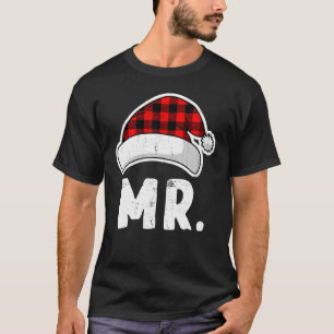 Merry Christmas Mr Trees Lights Santa Hat Mr Chris T-Shirt