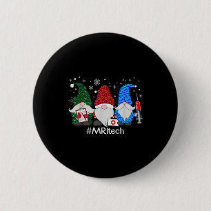 Merry Christmas Mri Tech Gnomes Cute Xmas Leopard  6 Cm Round Badge