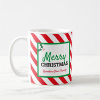 Merry Christmas Mug Candy Cane & Your Name
