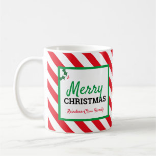 Merry Christmas Mug Candy Cane & Your Name