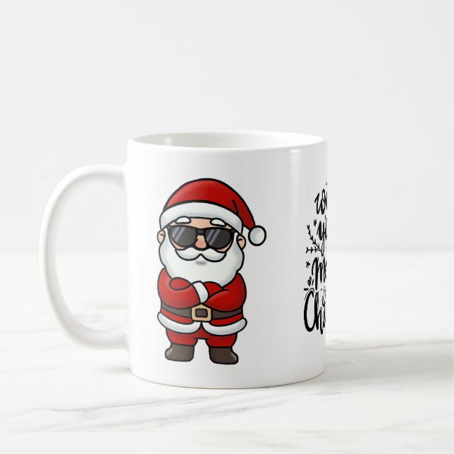 Merry Christmas Mug - Cool Santa  (Left)