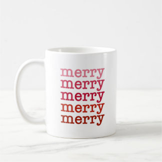 Merry Christmas Mug Pink Ombre