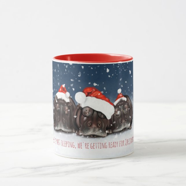 Merry Christmas Mug - Sleepy Hippos (Center)