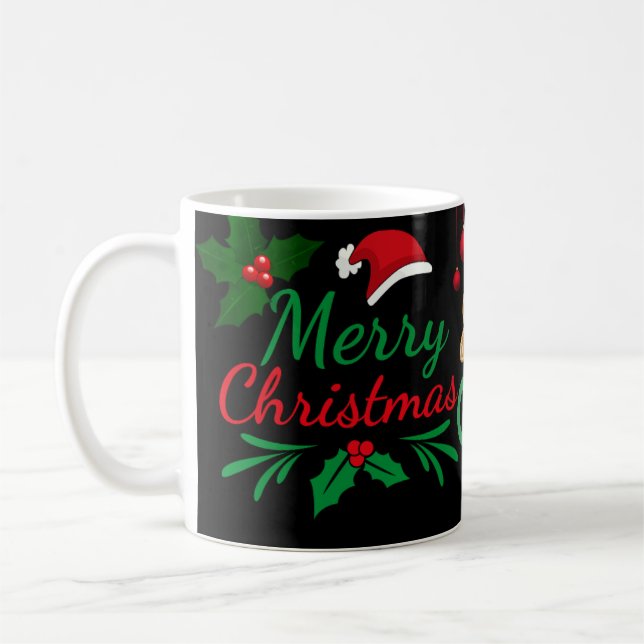 Merry Christmas Mug with Gingerbread, Hot Cocoa (Left)